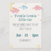 twinkle twinkle little star gender reveal invite kaart (Voorkant)