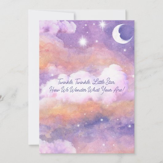 Twinkle, Twinkle, Little Star Geslacht Onthullen D Kaart (Voorkant)