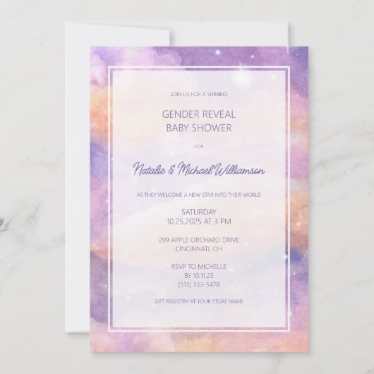 Twinkle, Twinkle, Little Star Geslacht Onthullen D Kaart (Achterkant)