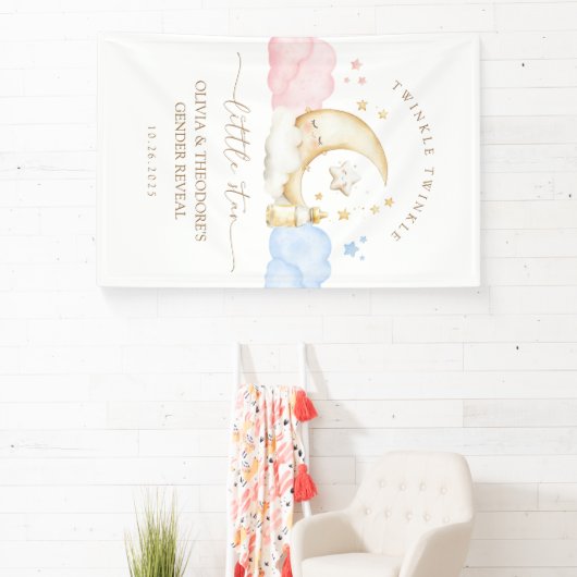 Twinkle Twinkle Little Star Geslacht Reveal Welkom Spandoek (Insitu)