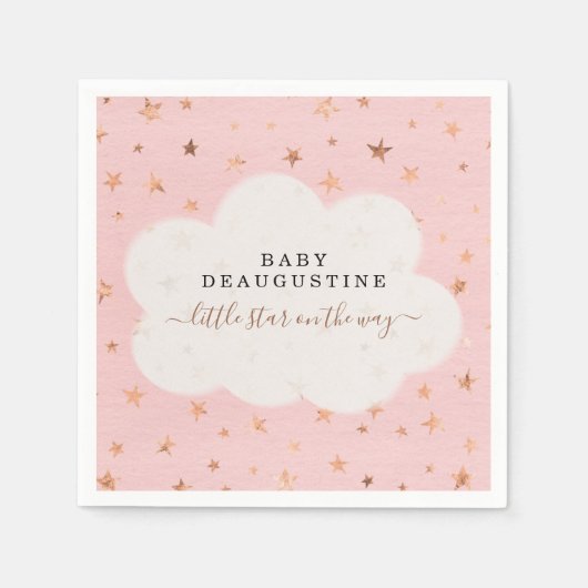 Twinkle Twinkle Little Star Girl Baby shower Servet (Voorkant)
