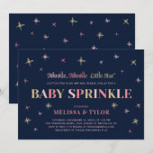 Twinkle Twinkle Little Star Girl Baby Sprinkle Kaart (Voorkant / Achterkant)