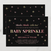 Twinkle Twinkle Little Star Girl Baby Sprinkle Kaart (Voorkant / Achterkant)