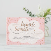 Twinkle Twinkle Little Star Girls First Birthday Kaart (Staand voorkant)