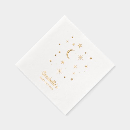 Twinkle Twinkle Little Star Gold Baby shower Folie Servetten (Rechts)