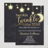 Twinkle Twinkle Little Star Gold Baby shower Kaart (Voorkant / Achterkant)