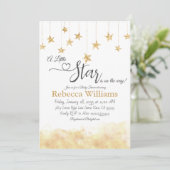 Twinkle Twinkle Little Star Gold Cloud Baby shower Kaart (Staand voorkant)
