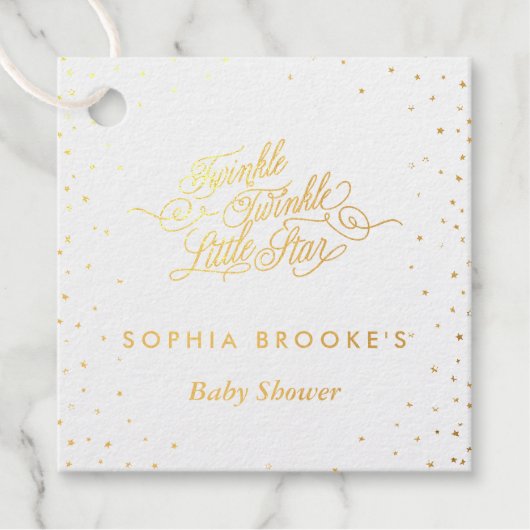 Twinkle Twinkle Little Star Gold Foil Bedankjes Labels (Voorkant)