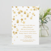 Twinkle Twinkle Little Star Gold Invitation Kaart (Staand voorkant)