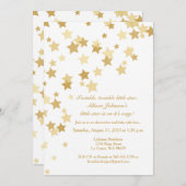 Twinkle Twinkle Little Star Gold Invitation Kaart (Voorkant / Achterkant)