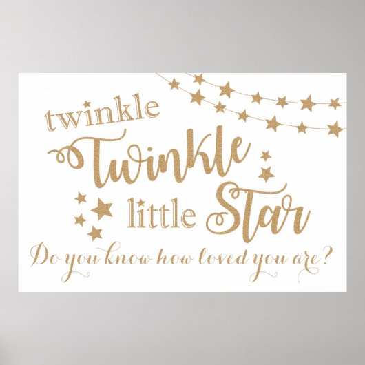 Twinkle Twinkle Little Star Gouden Achtergrond Pos Poster (Voorkant)