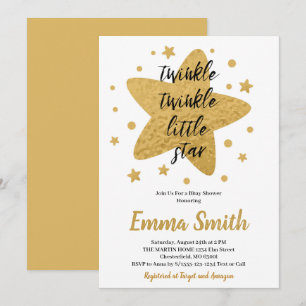 Twinkle Twinkle Little Star Gouden Sterren Baby Sh Kaart
