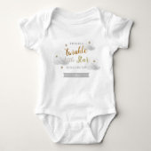 Twinkle Twinkle Little Star Grey 1e verjaardag Romper (Voorkant)