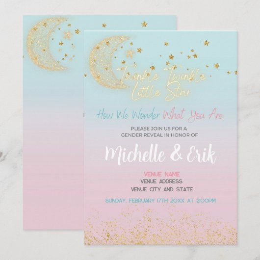 Twinkle Twinkle Little Star Hoe we ons afvragen Kaart (Voorkant / Achterkant)