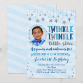 Twinkle Twinkle Little Star Invitation Kaart (Voorkant / Achterkant)