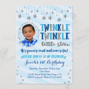 Twinkle Twinkle Little Star Invitation Kaart