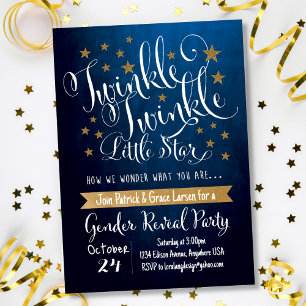 Twinkle Twinkle Little Star Invitation Kaart