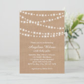 Twinkle Twinkle Little Star Invitation on Burlap Kaart (Staand voorkant)