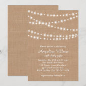 Twinkle Twinkle Little Star Invitation on Burlap Kaart (Voorkant / Achterkant)