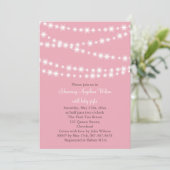 Twinkle Twinkle Little Star Invitation (roze) Kaart (Staand voorkant)