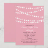 Twinkle Twinkle Little Star Invitation (roze) Kaart (Voorkant / Achterkant)