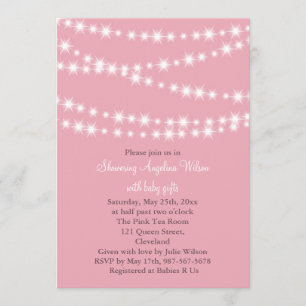 Twinkle Twinkle Little Star Invitation (roze) Kaart