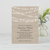 Twinkle Twinkle Little Star Invite on Light Burlap Kaart (Staand voorkant)