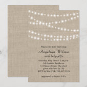 Twinkle Twinkle Little Star Invite on Light Burlap Kaart (Voorkant / Achterkant)