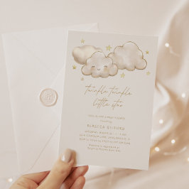 Twinkle Twinkle Little Star Ivory Baby shower Kaart