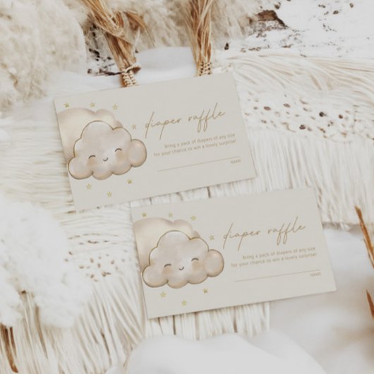 Twinkle Twinkle Little Star Ivory Diaper Raffle Informatiekaartje