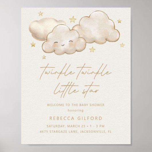 Twinkle Twinkle Little Star Ivory Welcome Poster (Voorkant)