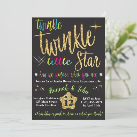Twinkle Twinkle Little Star Kaart (Staand voorkant)