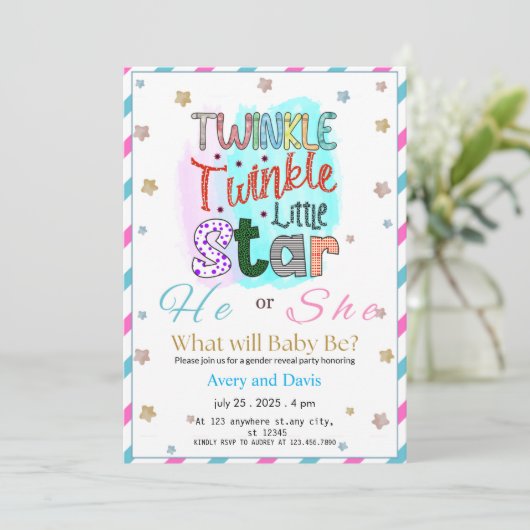 Twinkle Twinkle Little Star Kaart (Staand voorkant)