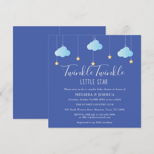 Twinkle Twinkle Little Star Koppel Baby Shower Kaart (Voorkant / Achterkant)