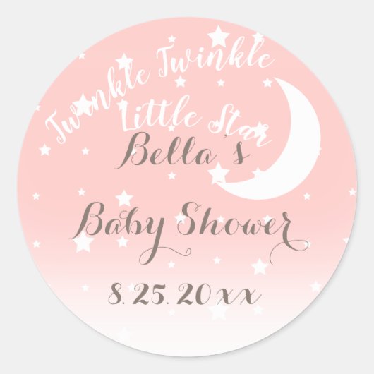 Twinkle Twinkle Little Star Koraalroze Stickers (Voorkant)