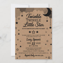 Twinkle Twinkle Little Star Kraft-Baby shower Kaart
