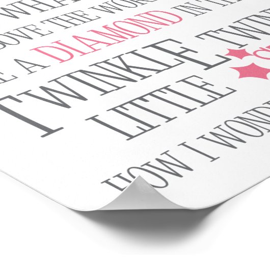 TWINKLE TWINKLE LITTLE STAR - KUNSTDRUK 20X25 CM R POSTER (Hoek)