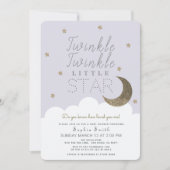 Twinkle Twinkle Little Star Lila Baby shower Kaart (Voorkant)