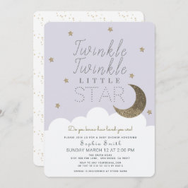 Twinkle Twinkle Little Star Lila Baby shower Kaart