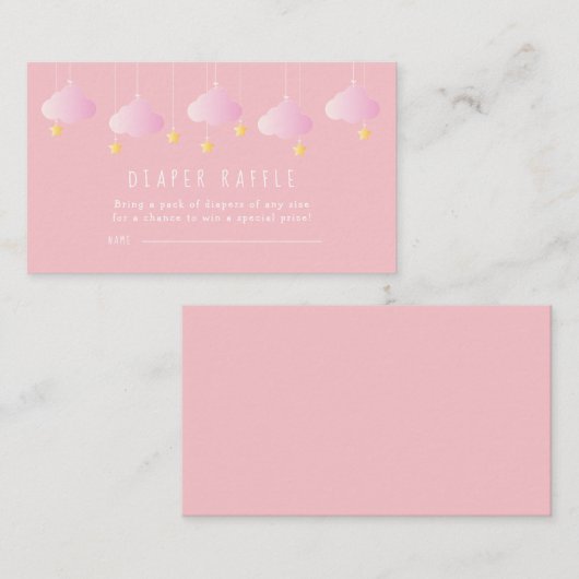 Twinkle Twinkle Little Star Luier Raffle Ticket Informatiekaartje (Voorkant / Achterkant)