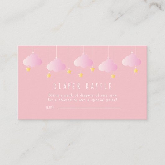 Twinkle Twinkle Little Star Luier Raffle Ticket Informatiekaartje (Voorkant)