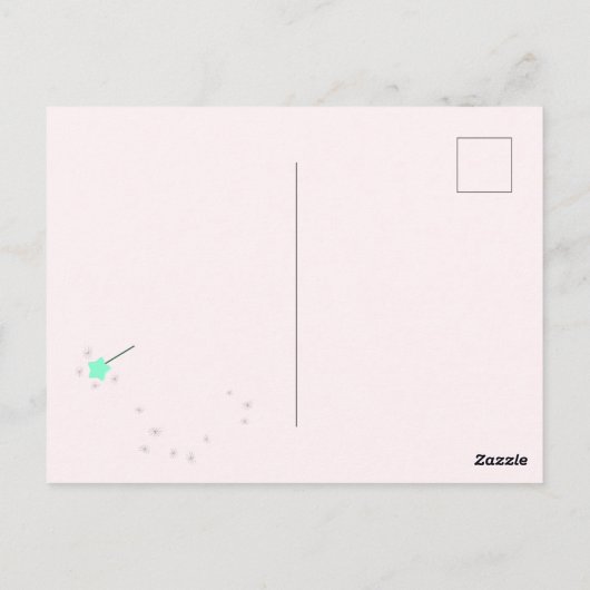 Twinkle Twinkle Little Star, Magic Wand Baby Meisj Briefkaart (Achterkant)