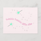 Twinkle Twinkle Little Star, Magic Wand Baby Meisj Briefkaart (Voorkant)