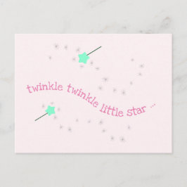 Twinkle Twinkle Little Star, Magic Wand Baby Meisj Briefkaart