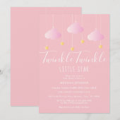 Twinkle Twinkle Little Star Meisjes Baby Shower Ro Kaart (Voorkant / Achterkant)