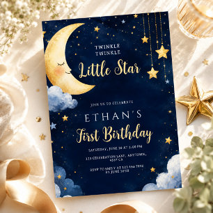 Twinkle Twinkle Little Star Middernacht 1e Verjaar Kaart