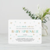 Twinkle Twinkle Little Star Mint Boy Baby Sprinkle Kaart (Staand voorkant)