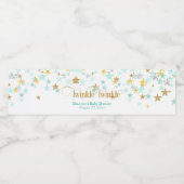 Twinkle Twinkle Little Star Mint Groen & Goud Waterfles Etiket (Enkel label)
