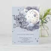 Twinkle Twinkle Little Star Moon Baby shower Kaart (Staand voorkant)
