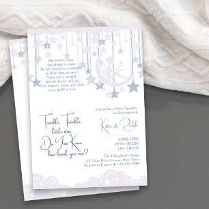 Twinkle Twinkle Little Star Moon Baby Sprinkle Kaart